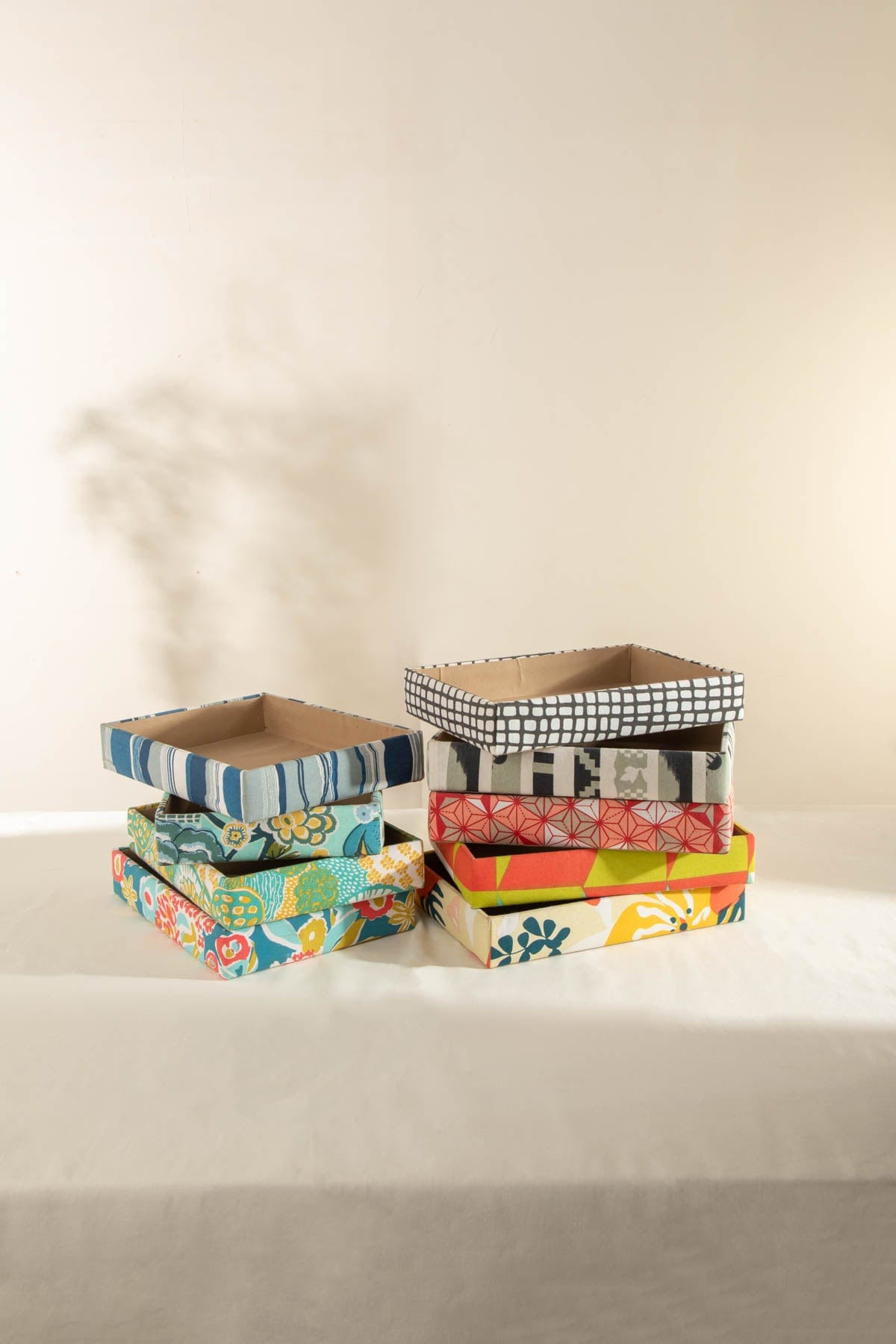 Assorted multi-colored rectangular fabric storage box image 2