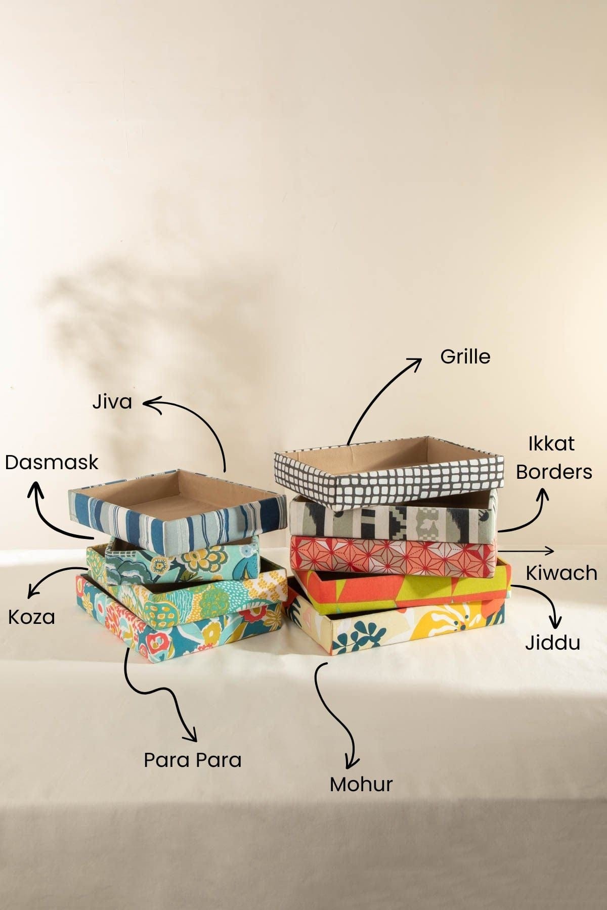 Assorted multi-colored rectangular fabric storage box image 10