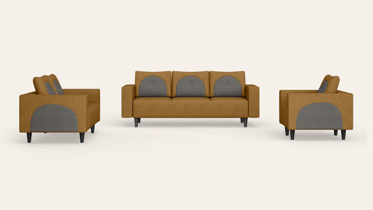 Cresco 6-seater fabric sofa set front view