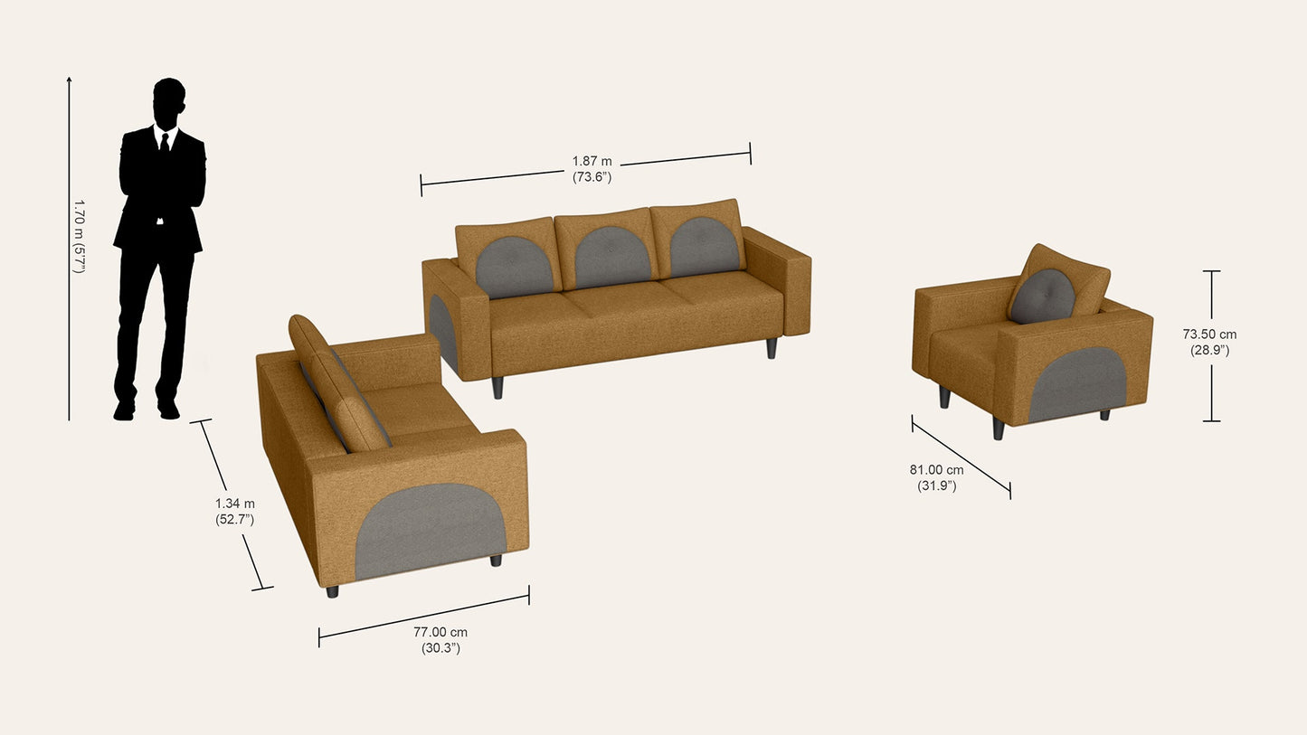 Cresco sofa set measurement image
